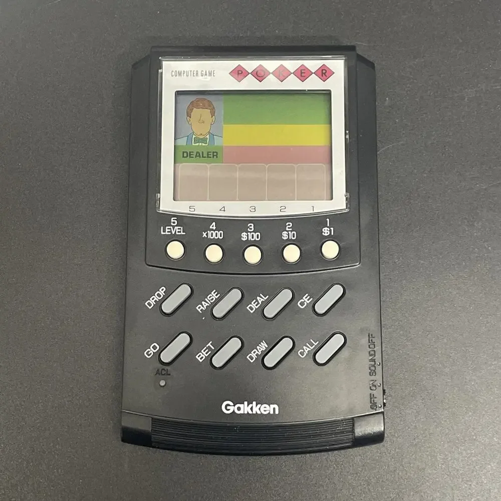 Vintage Poker Game Gakken Computer Electronic Made in‎ Japan Box Instructions